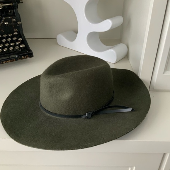 OLD NAVY Wool Felt Forest Green Fedora Hat Size 22 inch Small Adult Women’s - Picture 12 of 14